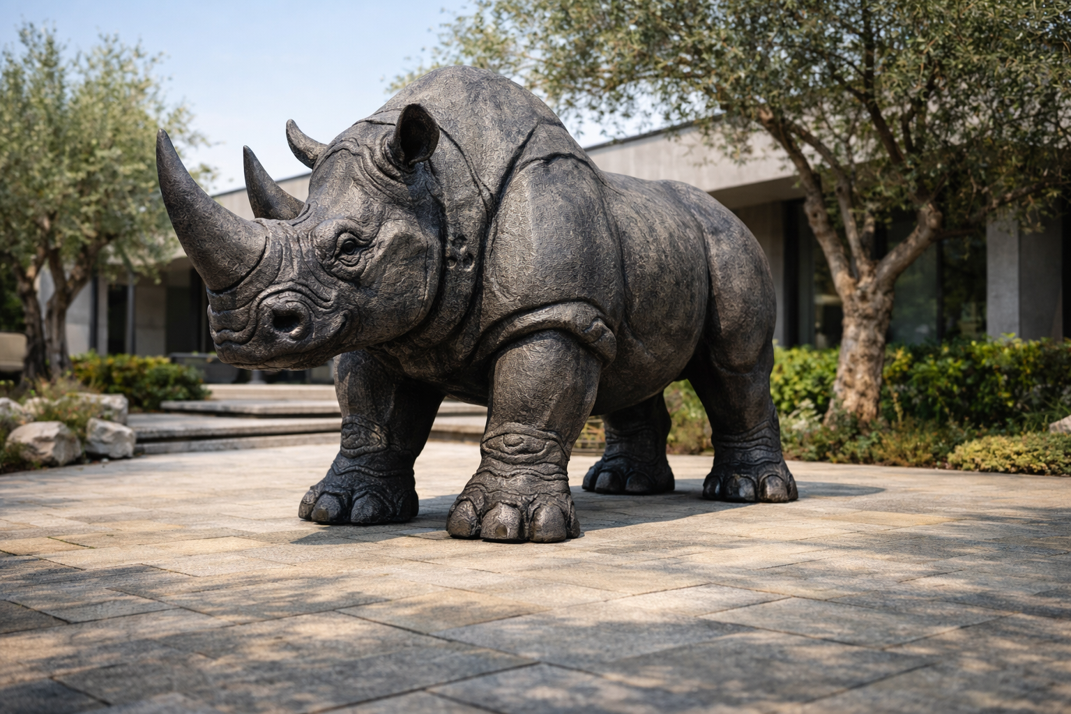 Wild Rhino Guardian Statue